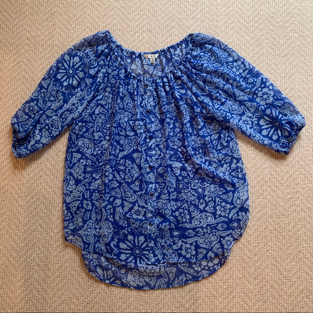 Blue Chiffon Blouse